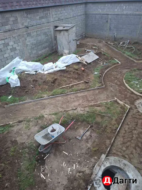 Бетонная стяжка двора