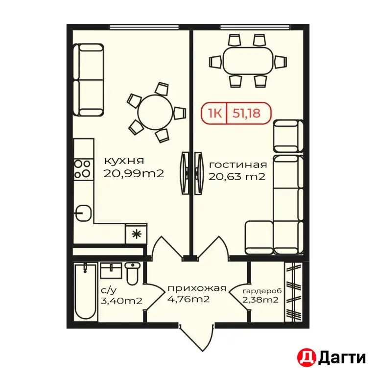 ЖК Московский 51,18 кВ