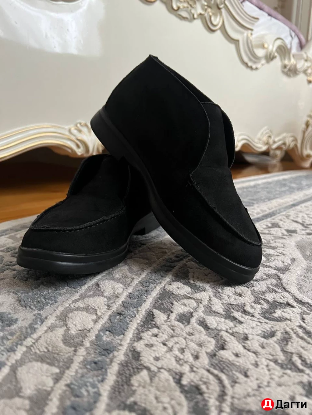 Зимние лоферы замшевые