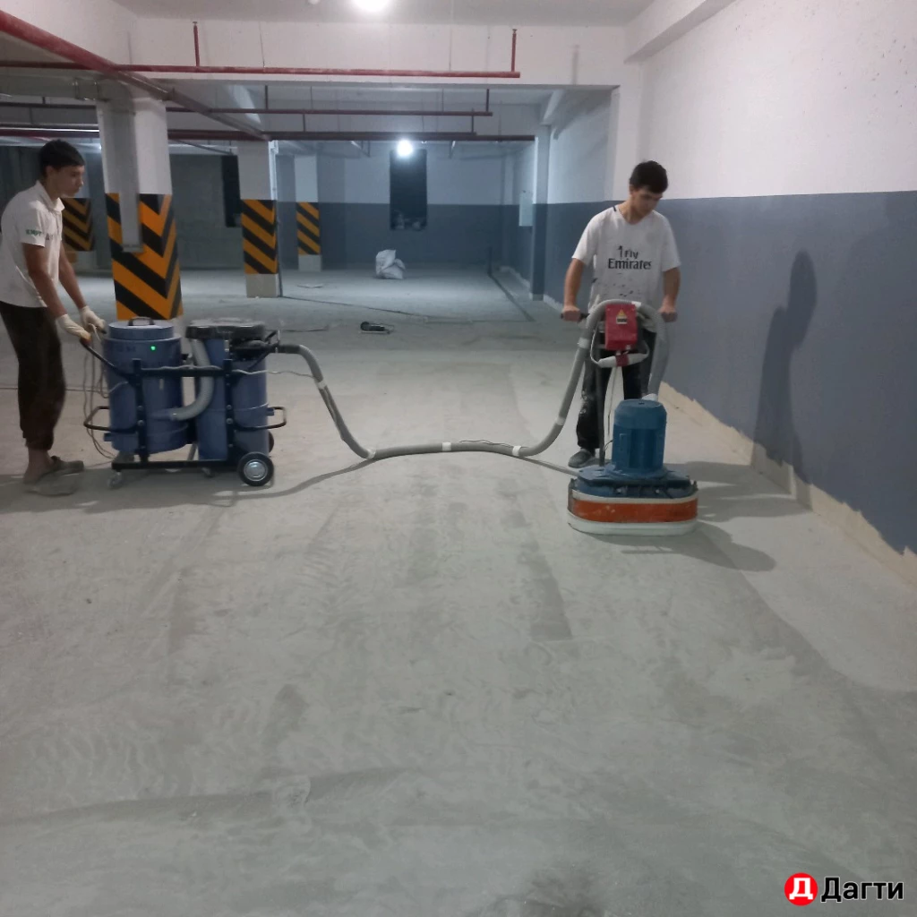 Беспыльная шлифовка бетонного пола