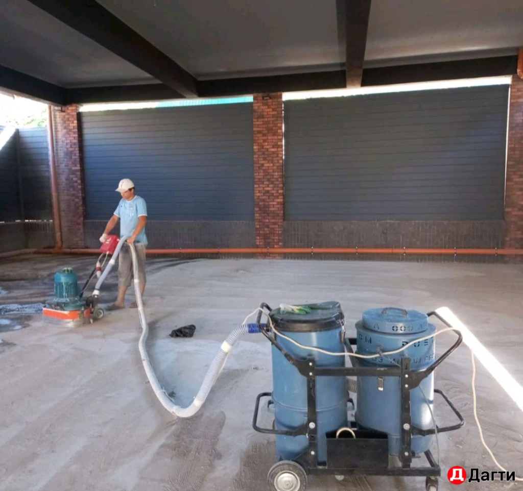 Беспыльная шлифовка бетонного пола