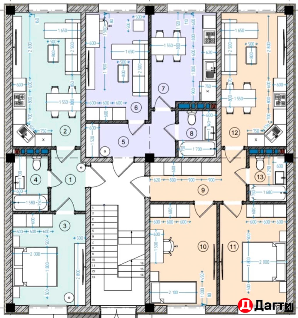 Квартира, 1 комната, 43 м², Застройщик