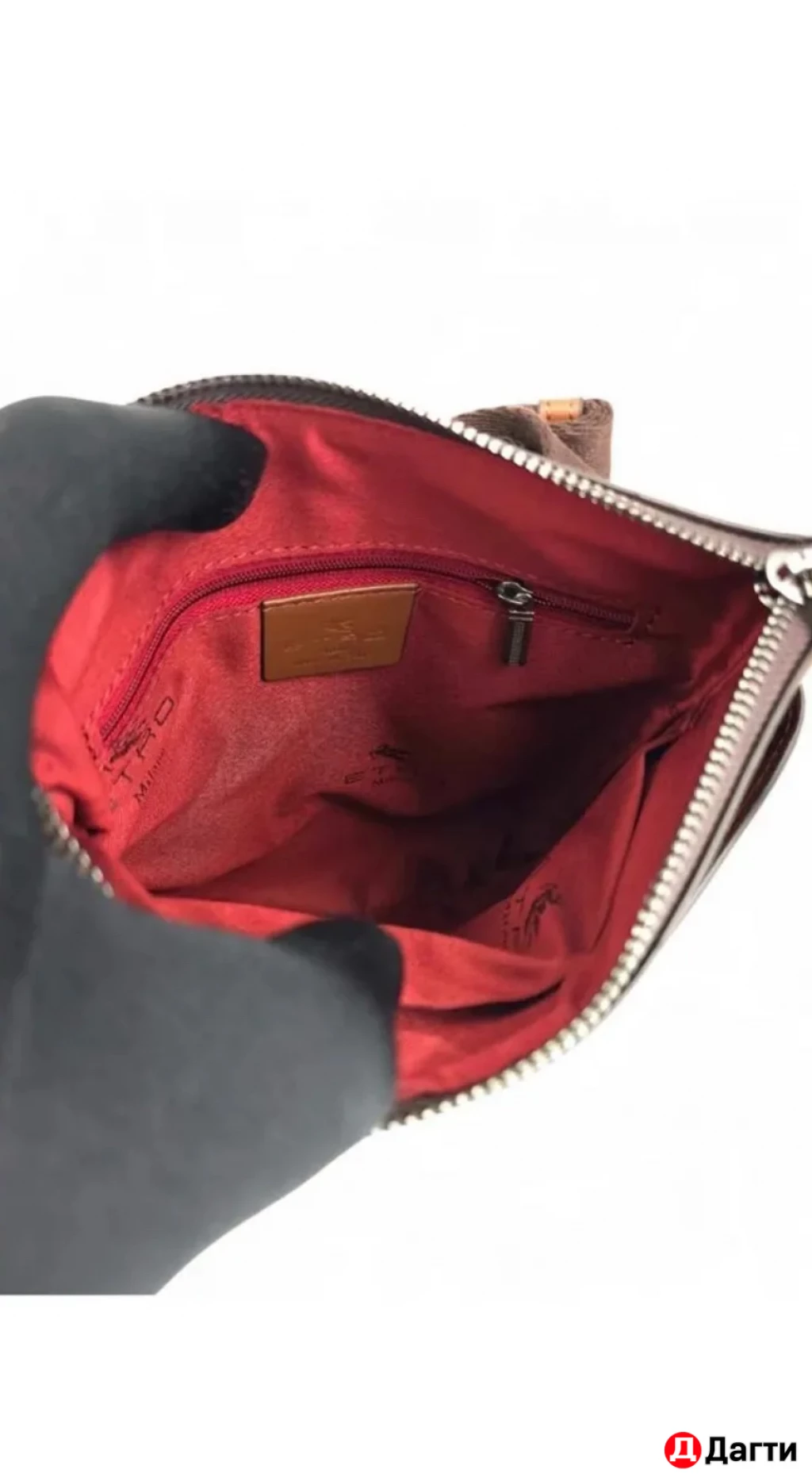 Барсетка кожаная через плечо ETRO Этро Жимолость