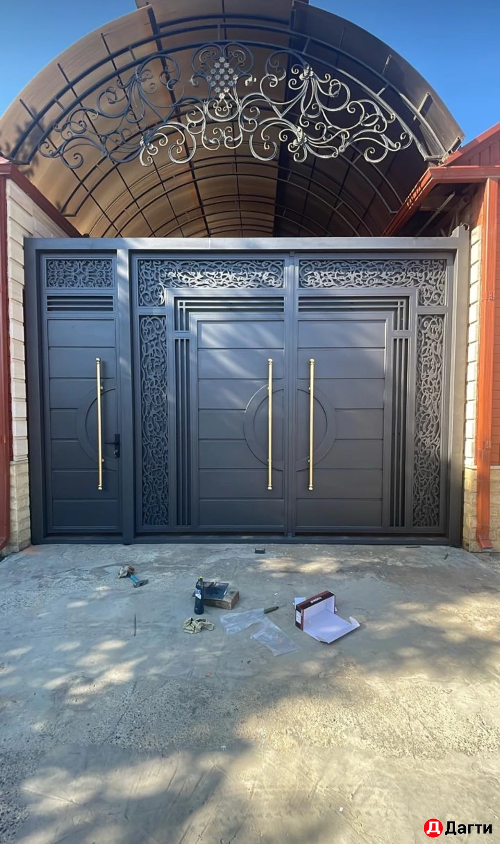 Ворота распашные навесы