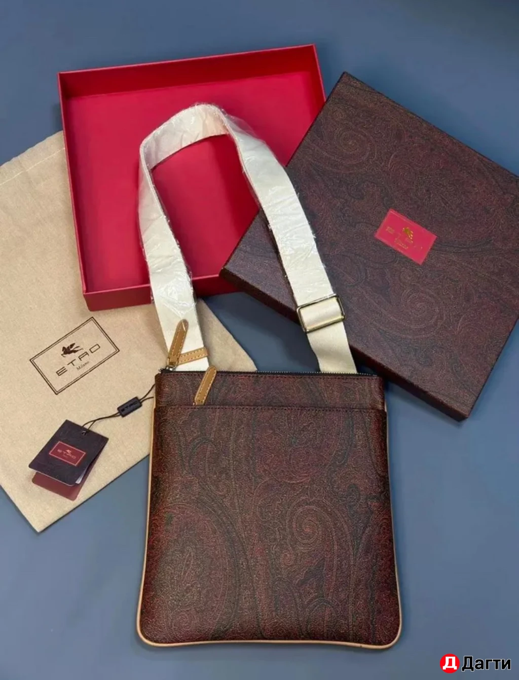 Барсетка кожаная через плечо ETRO Этро Жимолость