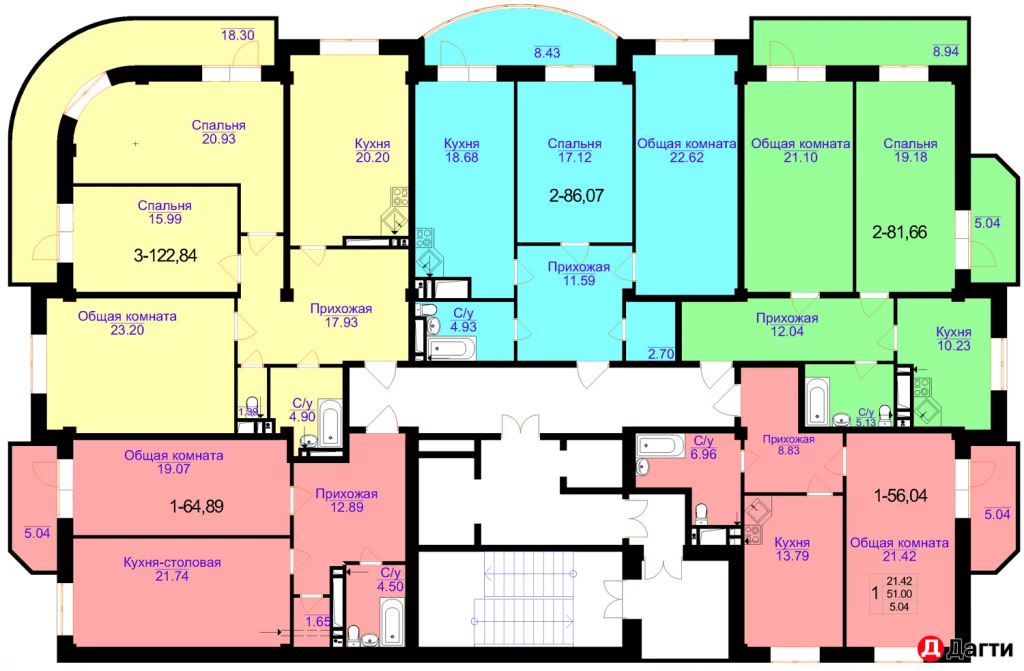 Квартира, 2 комнаты, 82 м², Собственник