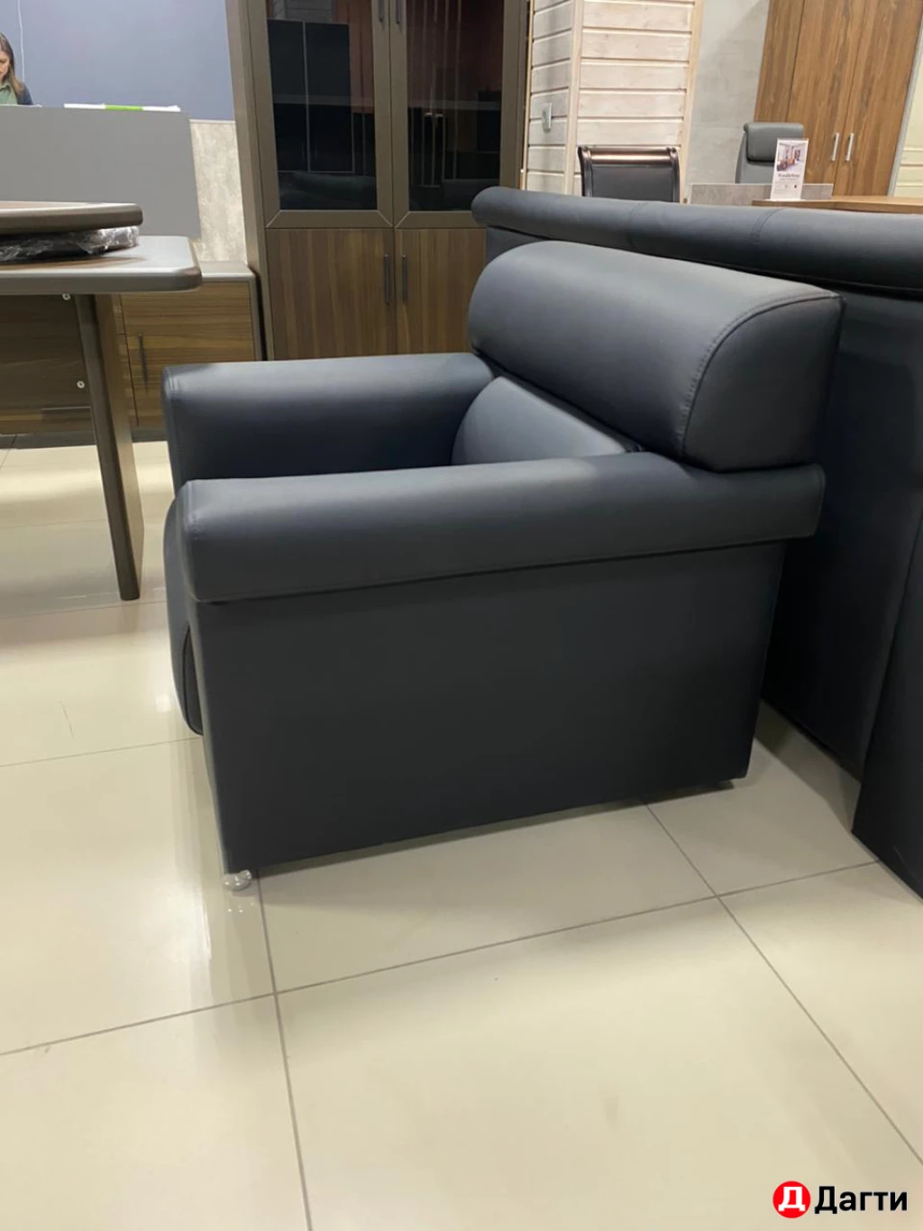 Кресло Блюм, черный, кожзам