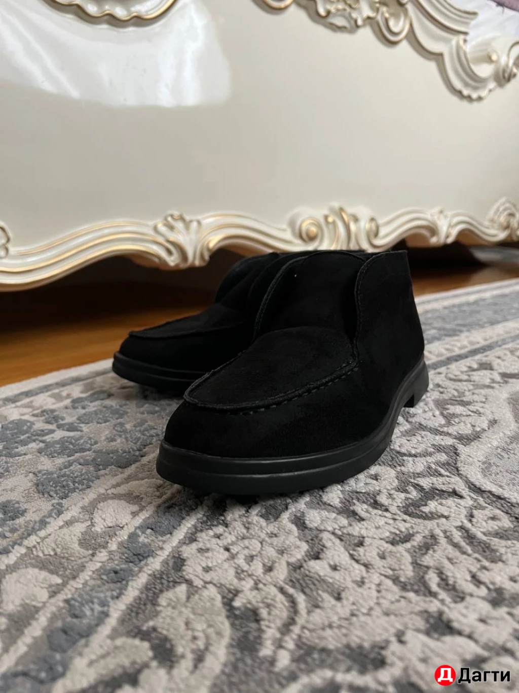 Зимние лоферы замшевые