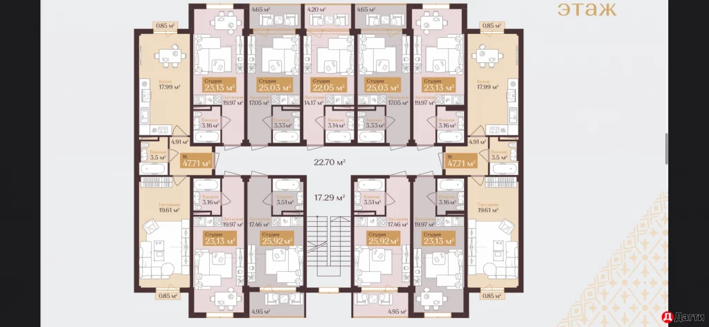 Квартира, Студия, 25 м², Собственник