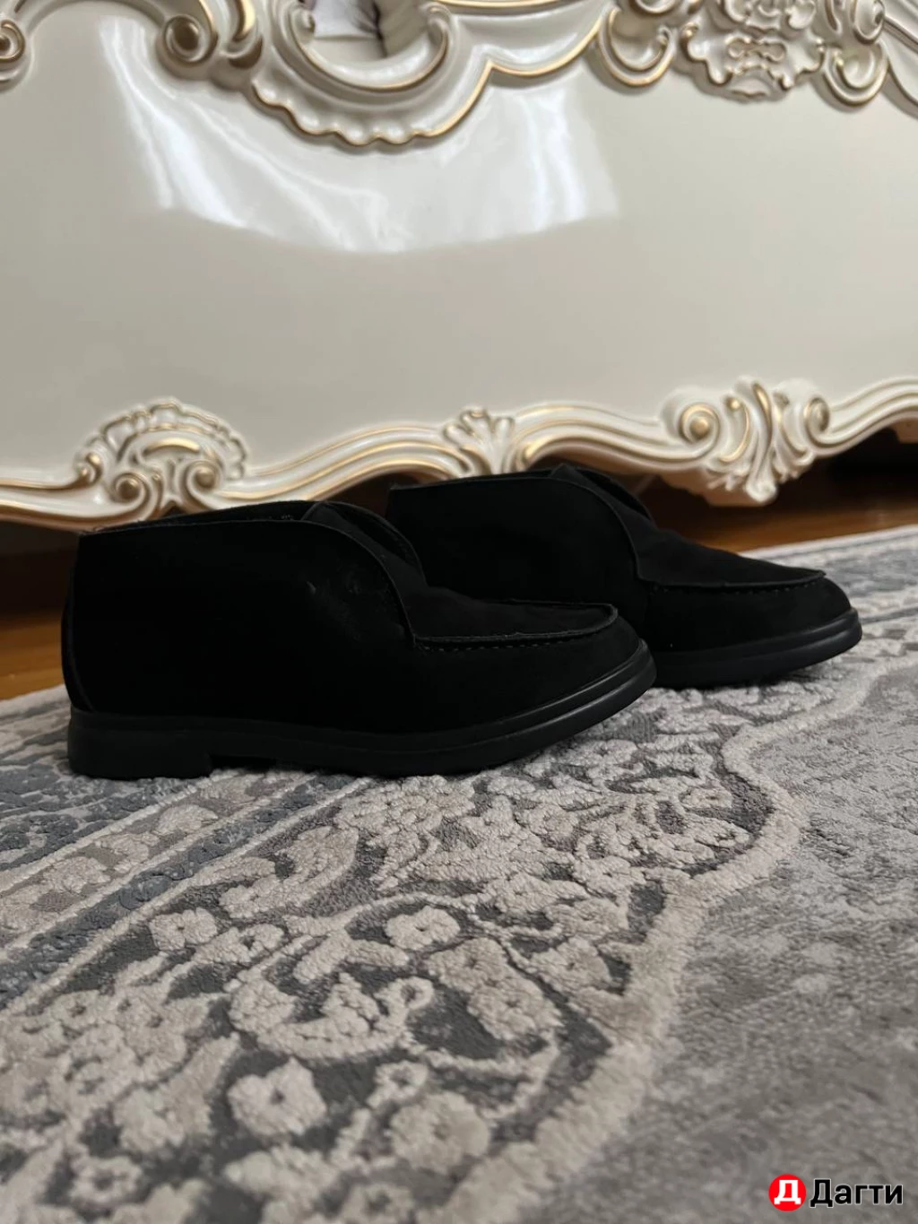 Зимние лоферы замшевые