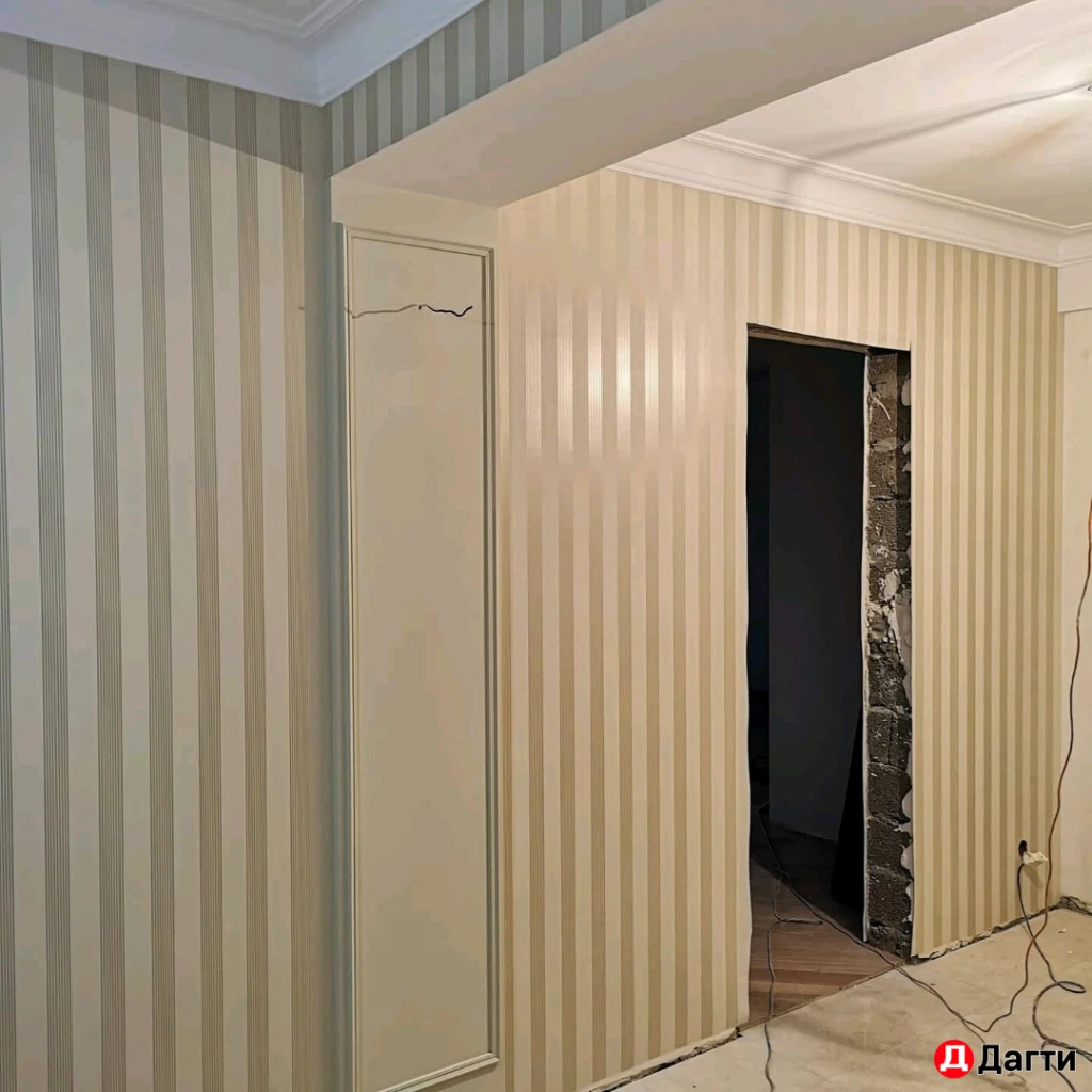 Поклейка обоев, ремонт