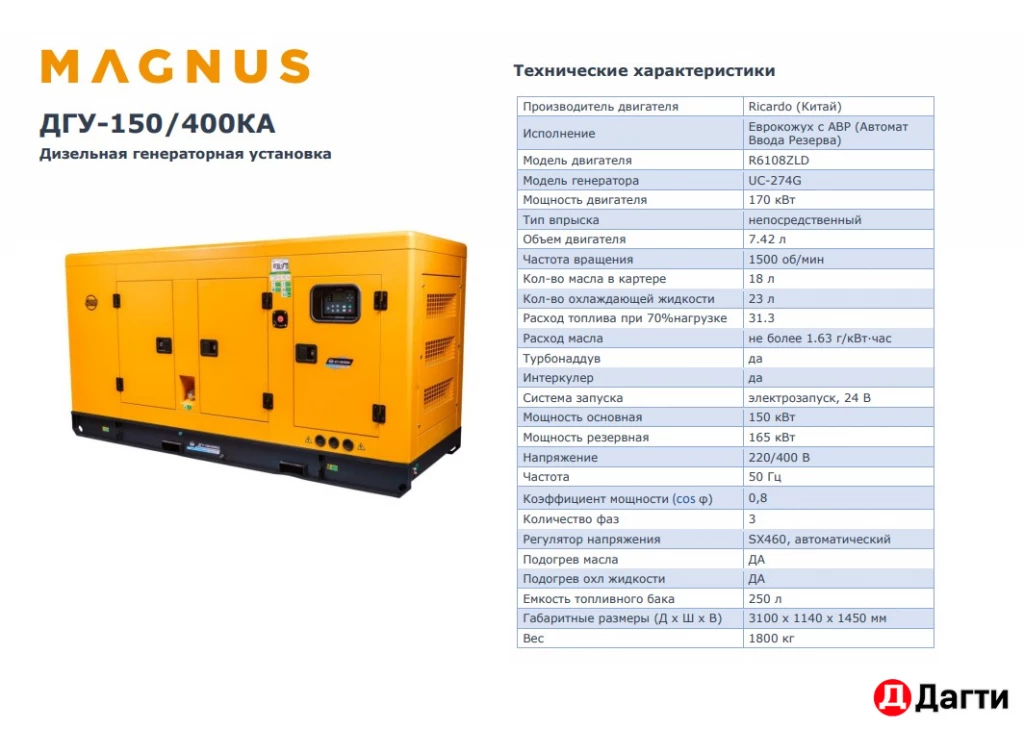 Генератор дизельный 50кВт