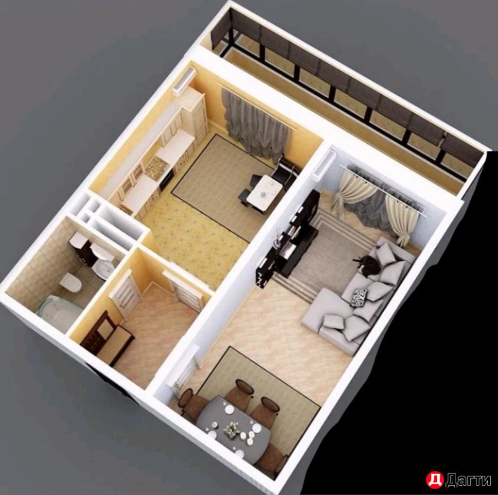 Квартира, 2 комнаты, 50.6 м², Собственник