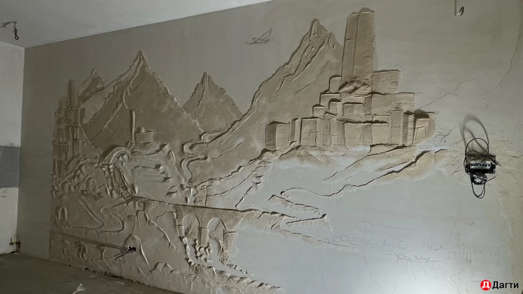 Барельеф шпаклевание