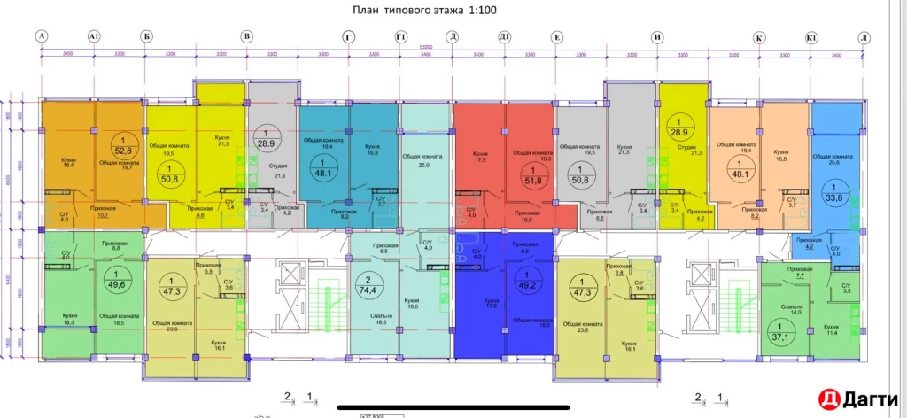 Квартира, 1 комната, 47 м², Застройщик