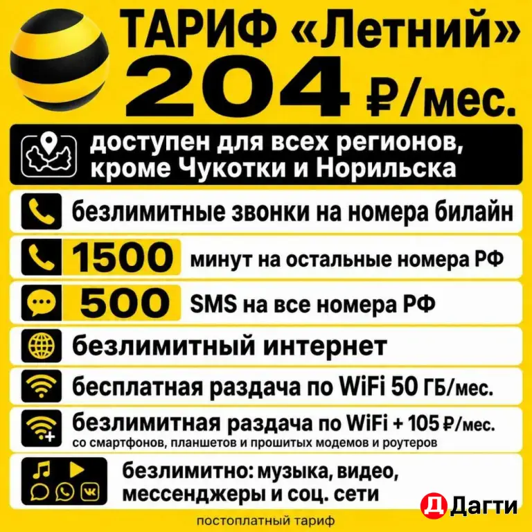 Билайн тариф с безлимитным интернетом