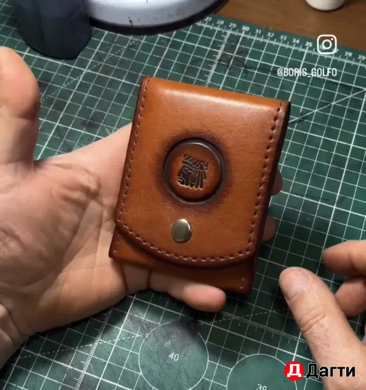 кошелек из кожи КРС ручной работы
