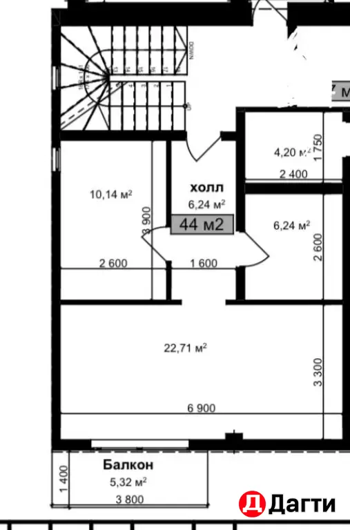 Двухкомнатная квартира