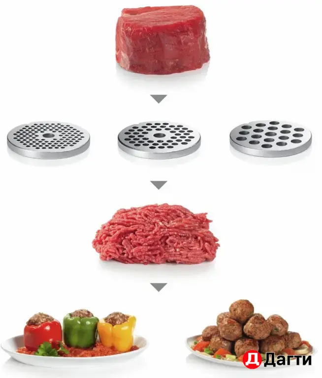 Мясорубка Bosch MFW 67440 черный/серебристый